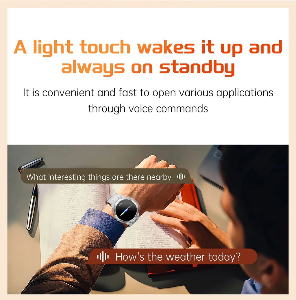 LIGE 1.7“ HD Screen LED Flashlight Outdoor Sports Smart Watch 2025 New 1100mAh Battery Compass 3ATM Waterproof SmartWatch Men