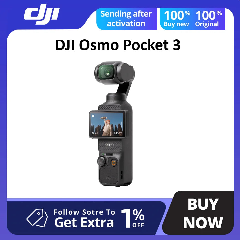 DJI Osmo Pocket 3 Vlogging Camera with 1'' CMOS&4K/120fps Video Face/Object Tracking 2" Rotatable Touchscreen Small Video Camera