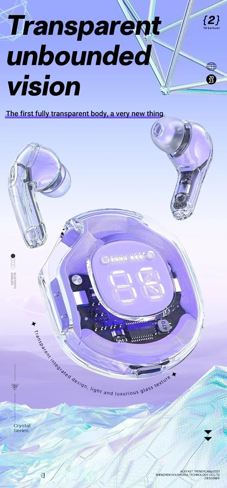 NEW T8 TWS Wireless Earphone Bluetooth 5.3 Headphones Sport Gaming Headsets Noise Reduction Earbuds