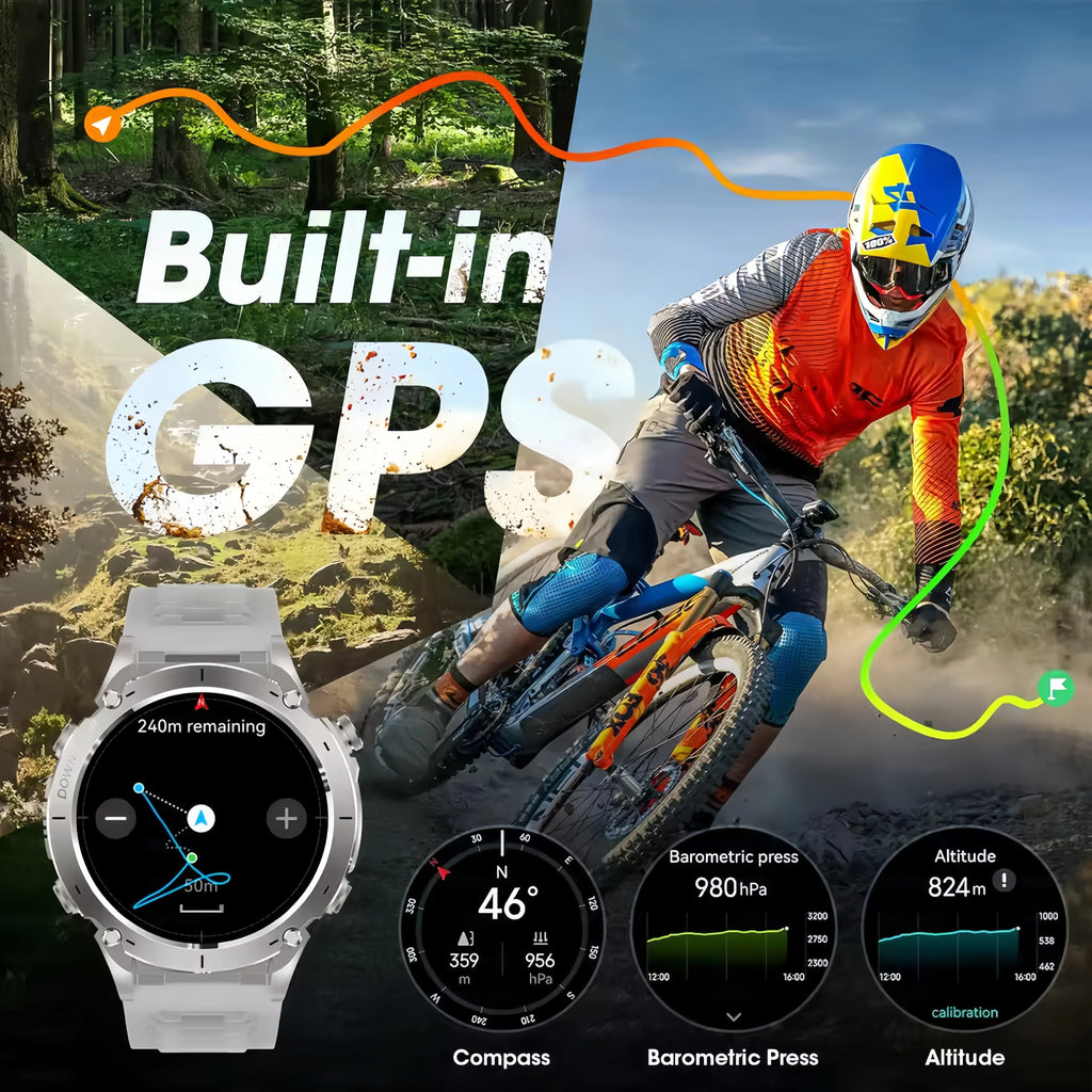 2025 For Huawei Stratos 4 GPS Smartwatch 1.43"AMOLED HD Screen Compass Barometric Altimeter Flashlight Voice Calling Smart Watch