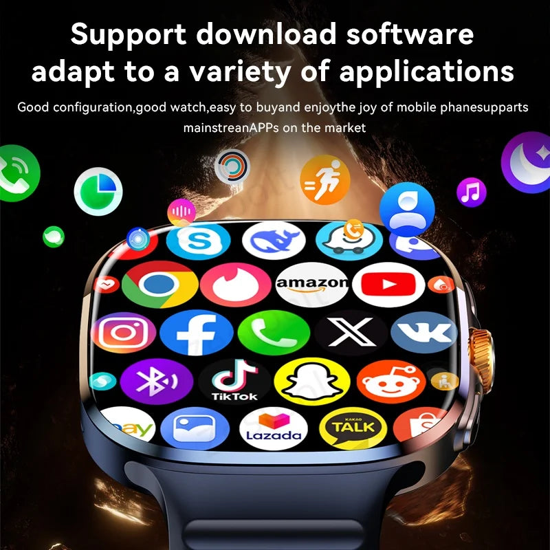 M99 Smartwatch 5G With 2.4inch Amoled Screen 900W Rotating Camera WIFI GPS Position Compass NFC Bluetooth Smart Watch Men Women - Clear Quartz Market