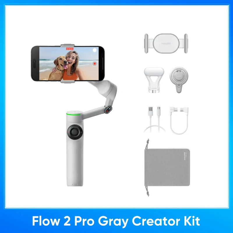 Insta360 Flow 2 Pro Handheld Gimbal Stabilizer AI Filmmaker 360° Infinite Pan Active Zoom Tracking For Insta 360 Flow 2pro