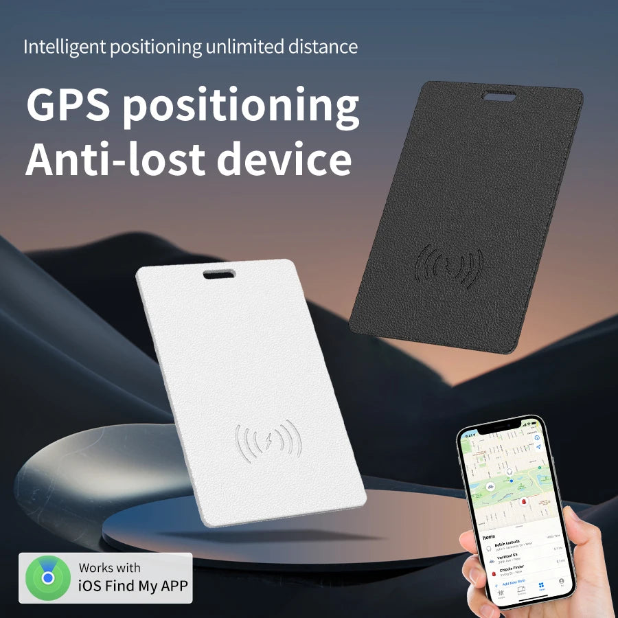 Wallet Anti-loss Card Ultra-thin GPS Tracking Smart Location Tag for iPhone Find My App Bluetooth Device Wireless Charging