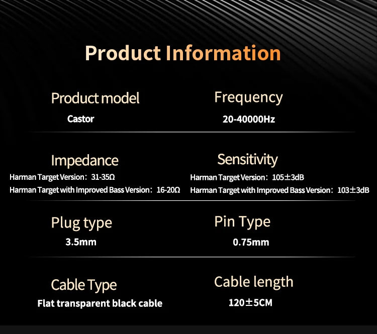 KZ Castor Wired In-Ear Earphones Dynamic Drivers High-end Bass Gaming Earphone