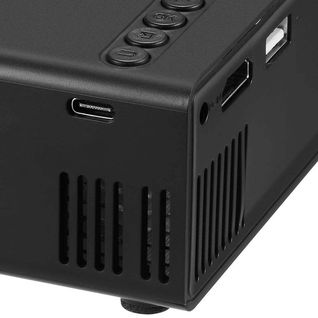 Manual Compact Projector 1080P Adjustable Auto Keystone Correction LED Movie Projector with Stereo Speaker Remote Control