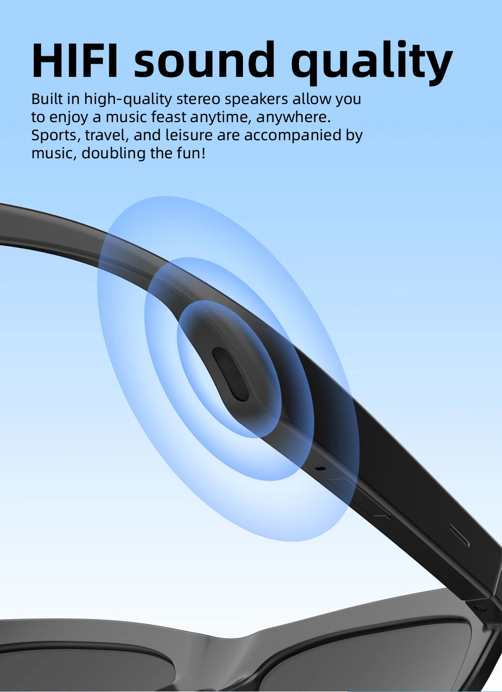 F02 Semi Frame Wireless Bluetooth Glasses Hands Free Calling Audio Streaming Lightweight Comfortable Design Budget Friendly