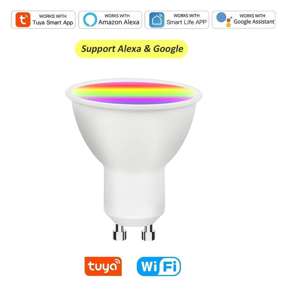 GU10 LED Bulb Dimmable RGB Colour Changing Smart Bulb 220V 9W Bluetooth WIFI Smart Life APP Control LED Light Bulb For Room Home