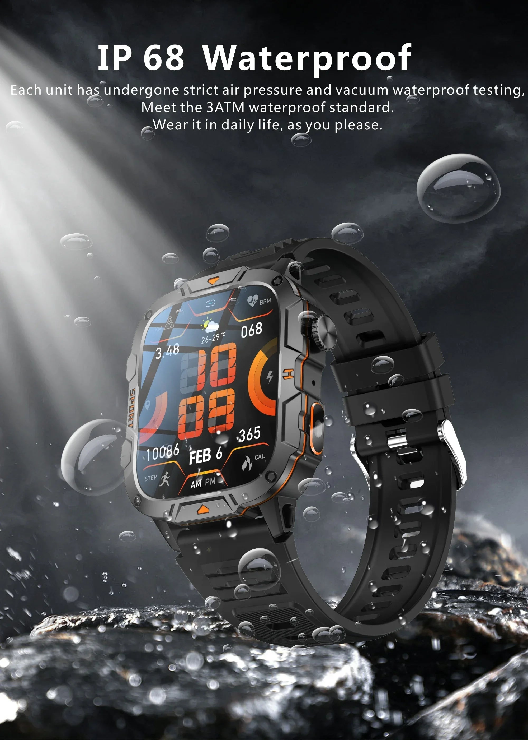 Xiaomi Military 2026 New Grade Smart Watch Men 1.96" AMOLED Screen 5ATM Waterproof Sports Fitness Tracker BT Call Smartwatch