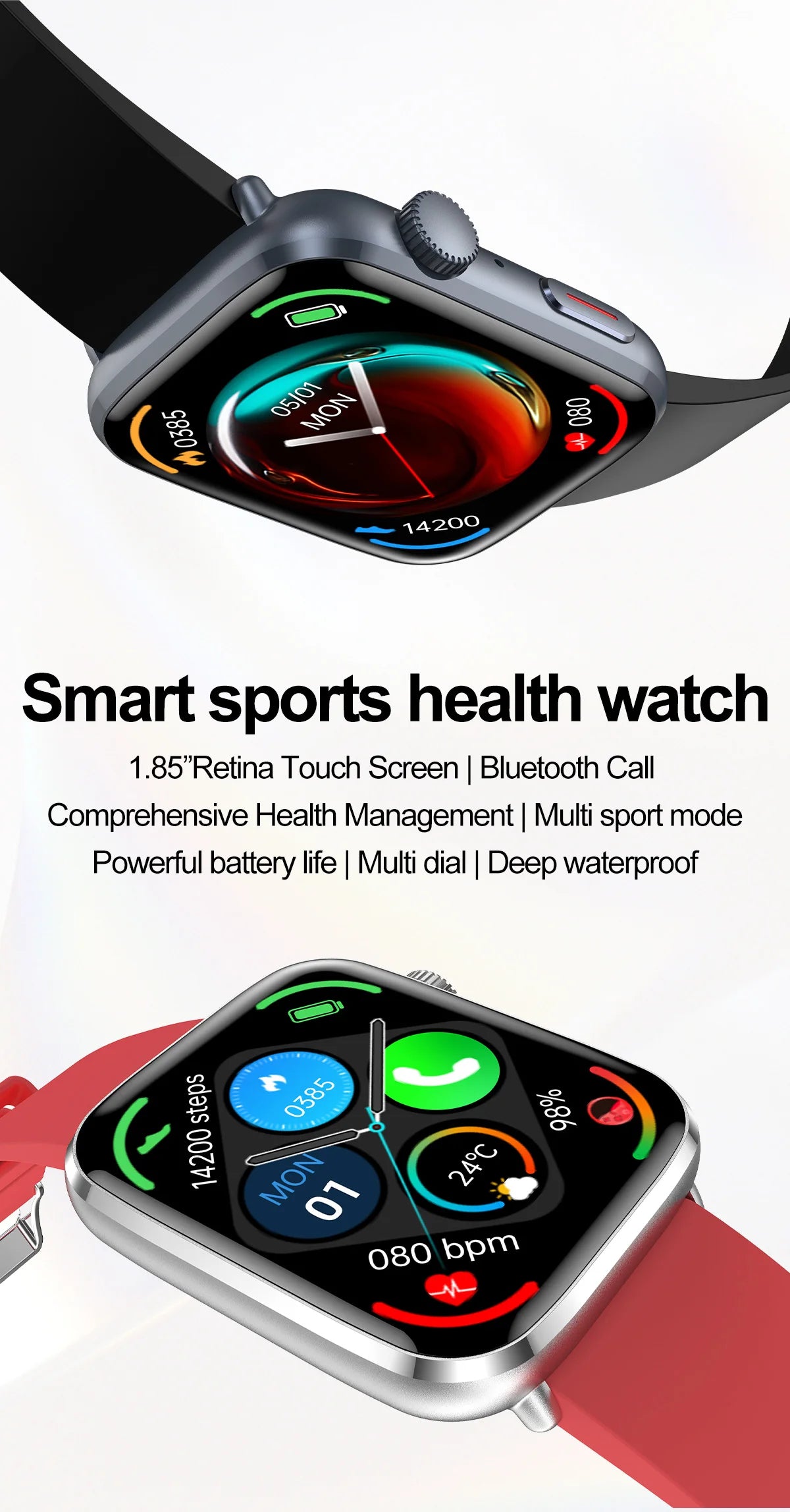 2025 New Genuine NFC Smat Watch For Men 1.85"AMOLED Screen Blood Pressure Heart Rate Female Health Waterproof Smarwatches Ladies