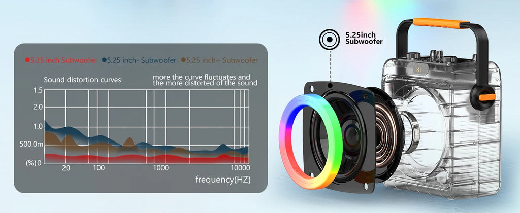 T19-T Karaoke machine with 2 wireless microphones, black Karaoke speakers with bass/treble adjustment