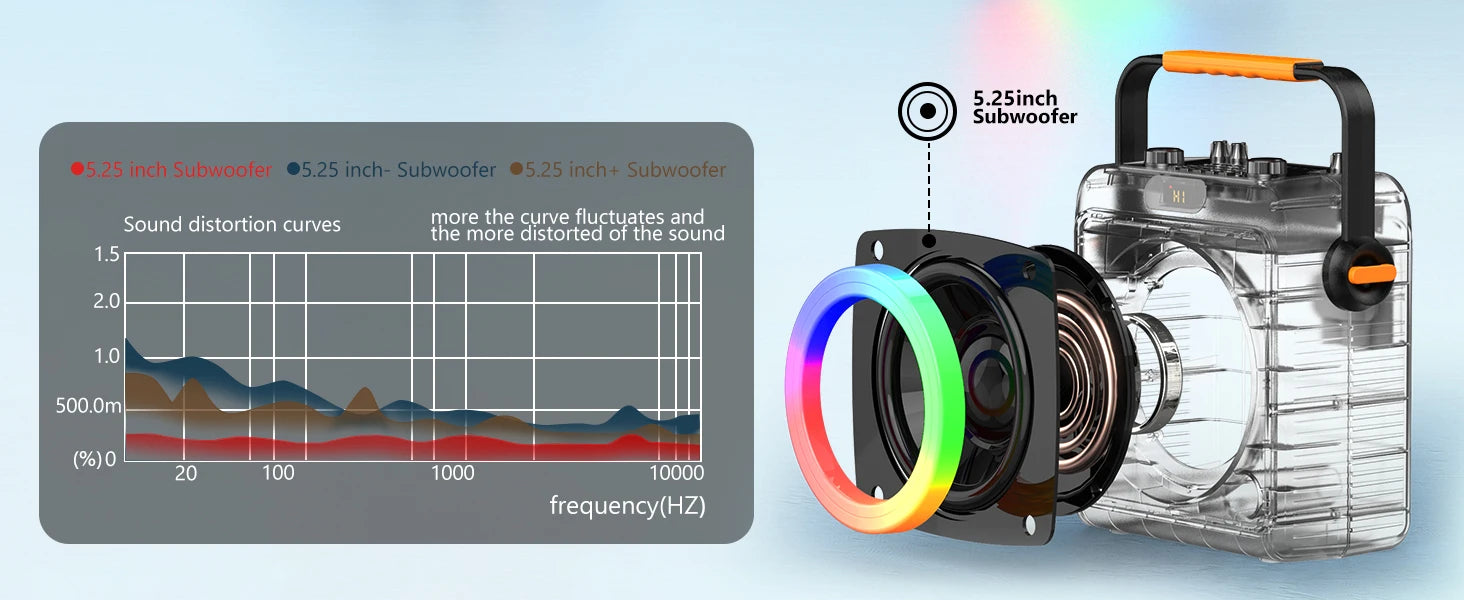 T19-T Karaoke machine with 2 wireless microphones, black Karaoke speakers with bass/treble adjustment