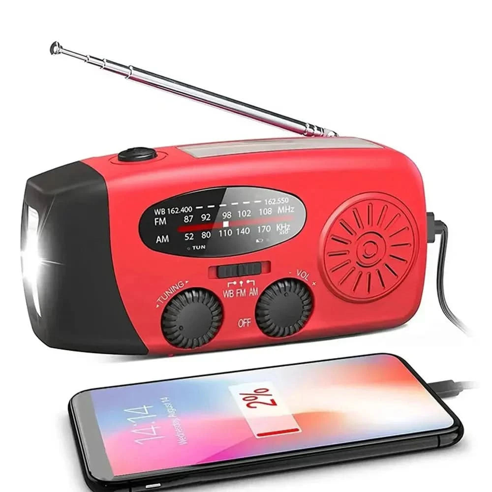 Emergency Hand-crank Solar Radio - Clear Quartz Market