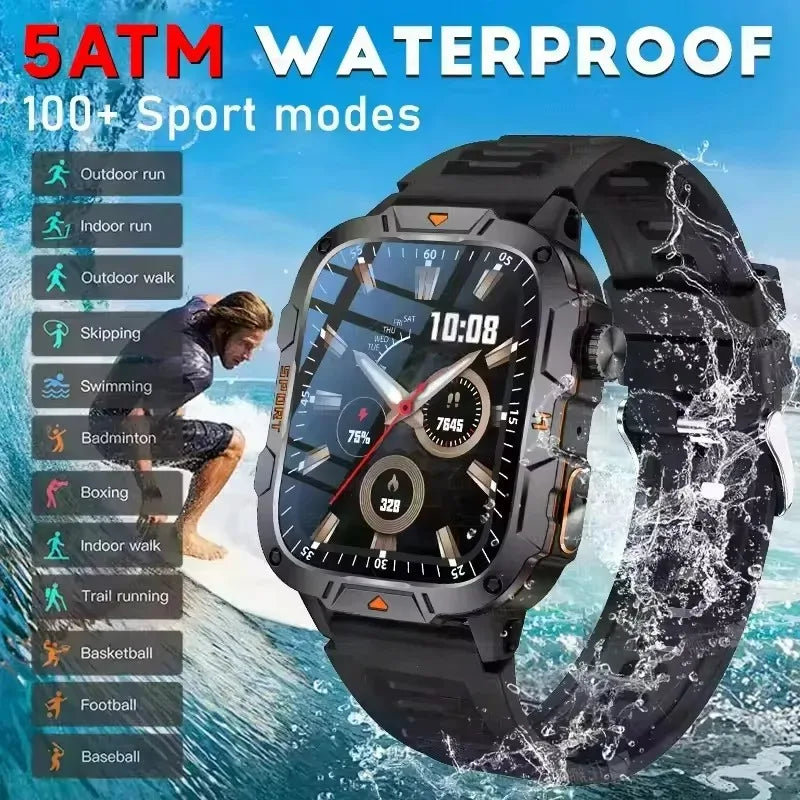 Xiaomi Military 2026 New Grade Smart Watch Men 1.96" AMOLED Screen 5ATM Waterproof Sports Fitness Tracker BT Call Smartwatch