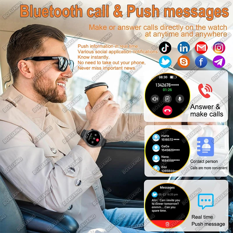 New Ultra Thin Smart Watch Men HD AMOLED 150+Sports NFC GPS Track IP68 Waterproof Health Monitor Bluetooth Call Smartwatch Woman