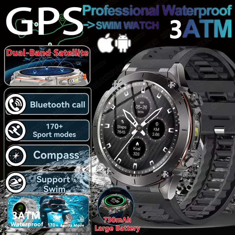 2025 For Huawei Stratos 4 GPS Smartwatch 1.43"AMOLED HD Screen Compass Barometric Altimeter Flashlight Voice Calling Smart Watch