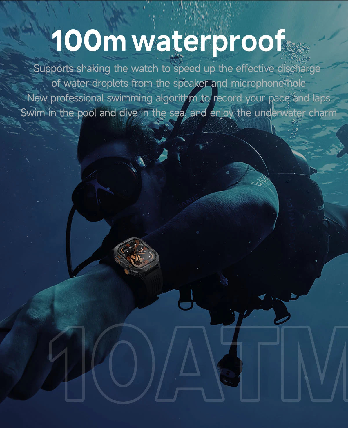 New Military Outdoor Sports GPS Smart Watch Men Built-in GPS Compass 10ATM Waterproof Swim Heart rate Bluetooth Call SmartWatch