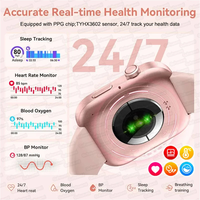 2025 New Genuine NFC Smat Watch For Men 1.85"AMOLED Screen Blood Pressure Heart Rate Female Health Waterproof Smarwatches Ladies