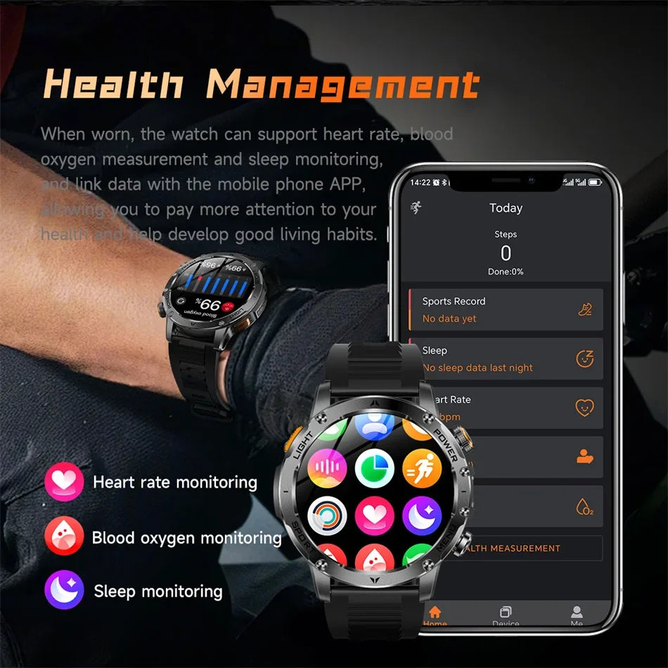2025 New Military T-Rex3 Ultra 1000mAh Battery swim Smart watch tracker 5ATM Waterproof Heart Rate Sports tracker Smartwatch Men