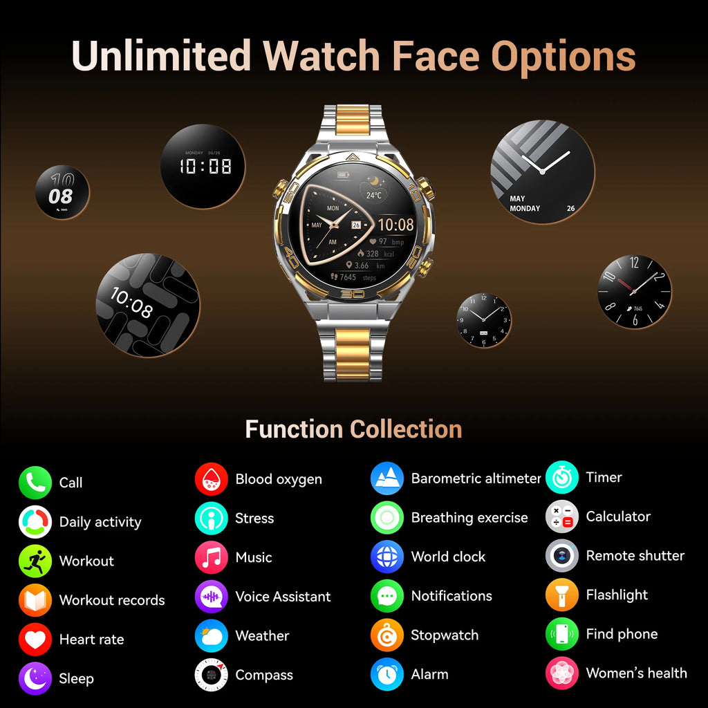 Blackview W90 Pro Smartwatch 1.43" AMOLED Display Up to 20 Days  Battery Life, Blood Oxygen,Bluetooth Calling,Heart Rate Monitor