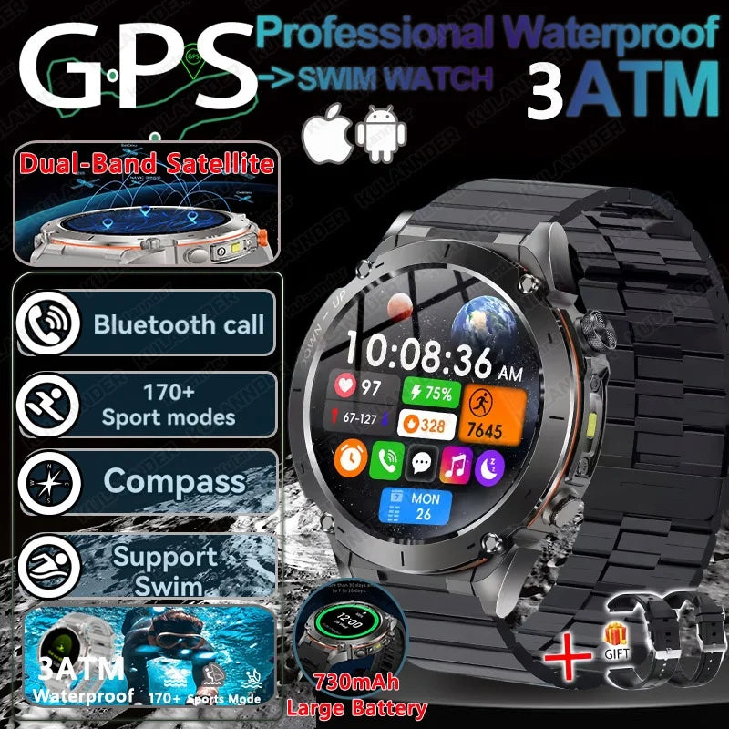 2025 For Huawei Stratos 4 GPS Smartwatch 1.43"AMOLED HD Screen Compass Barometric Altimeter Flashlight Voice Calling Smart Watch