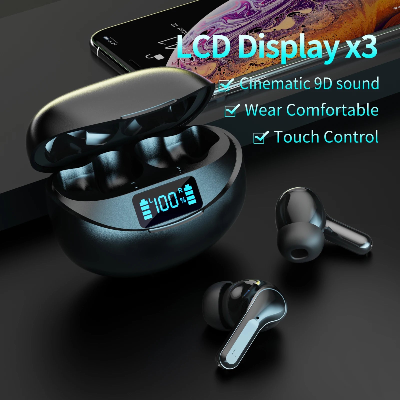 BLAST! i17 TWS ENC Earphones Noise Cancellation Wireless Headphones Bluetooth 5.3 Digital Display Wireless Sports ENC headset