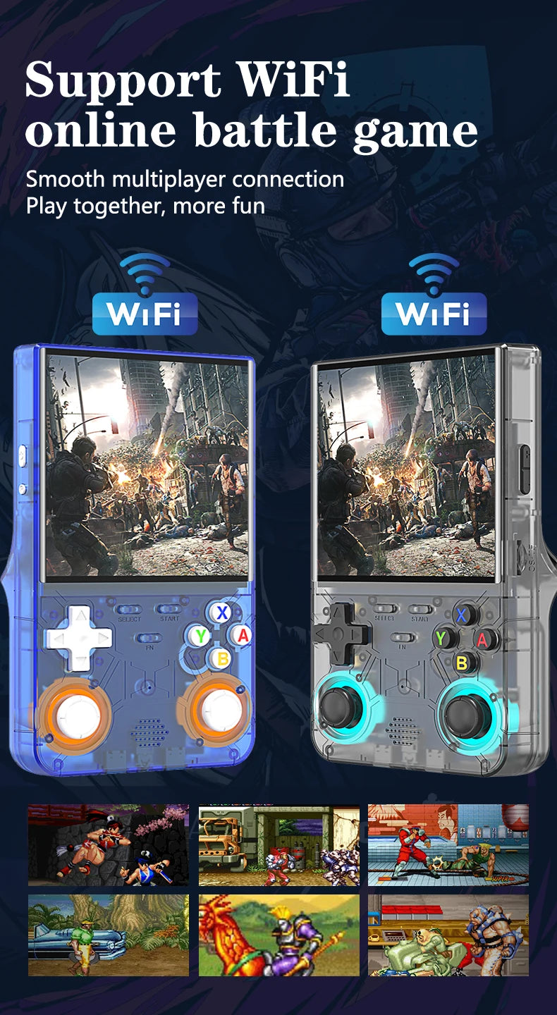 Emeka New R36 Ultra Retro Video Player 4.0-inch IPS Screen Linux System Handheld Portable Game Console 64GB/128GB Newly Upgraded