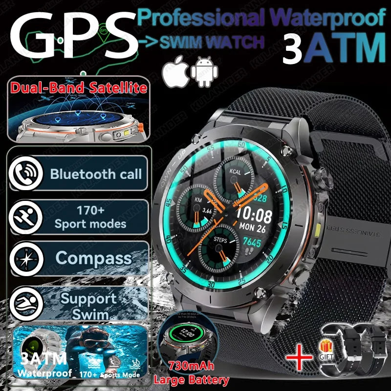 2025 For Huawei Stratos 4 GPS Smartwatch 1.43"AMOLED HD Screen Compass Barometric Altimeter Flashlight Voice Calling Smart Watch