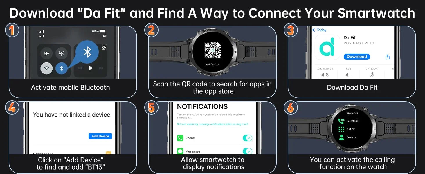 OUKITEL BT13 SmartWatch for Men 1.73" AMOLED 1000mAh, AI ChatGPT Bluetooth Calls Blood Oxygen Health Monitoring Fitness Watch