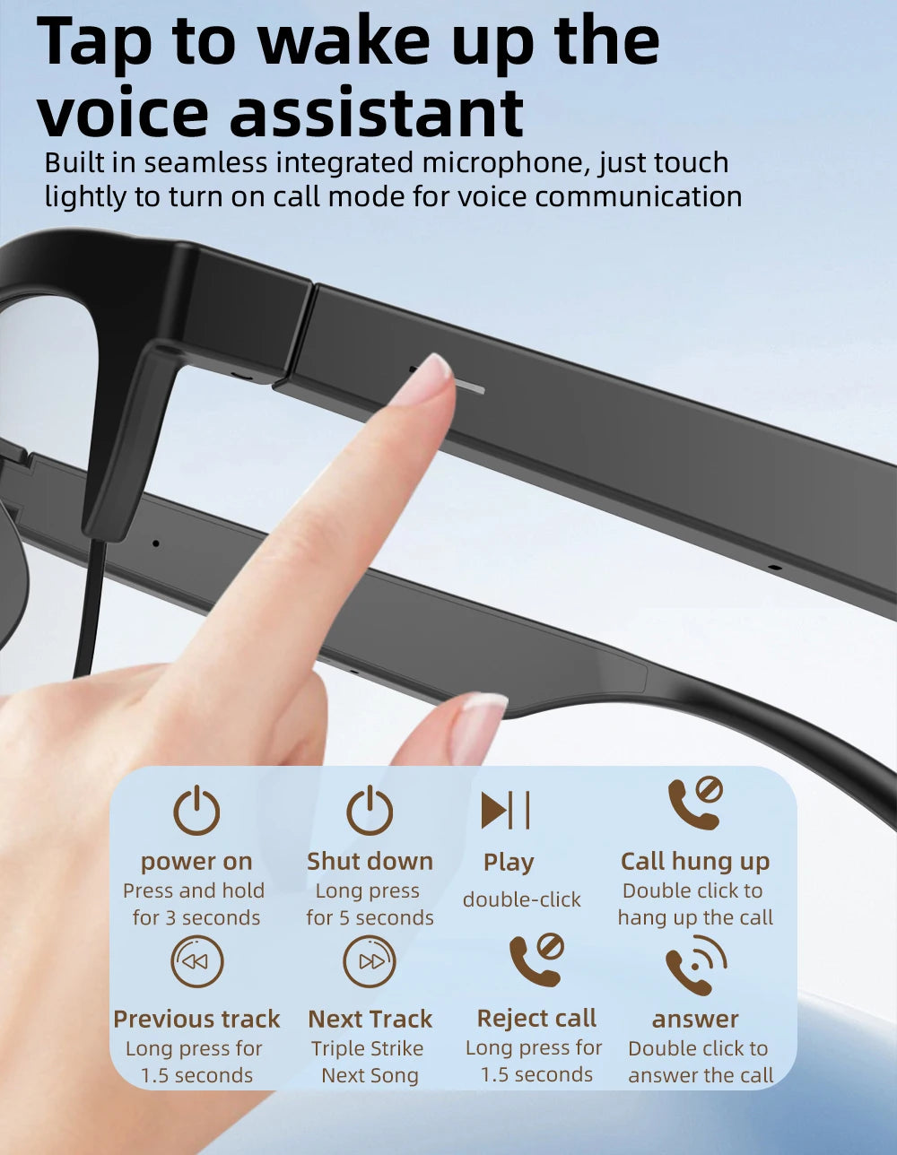 F02 Semi Frame Wireless Bluetooth Glasses Hands Free Calling Audio Streaming Lightweight Comfortable Design Budget Friendly