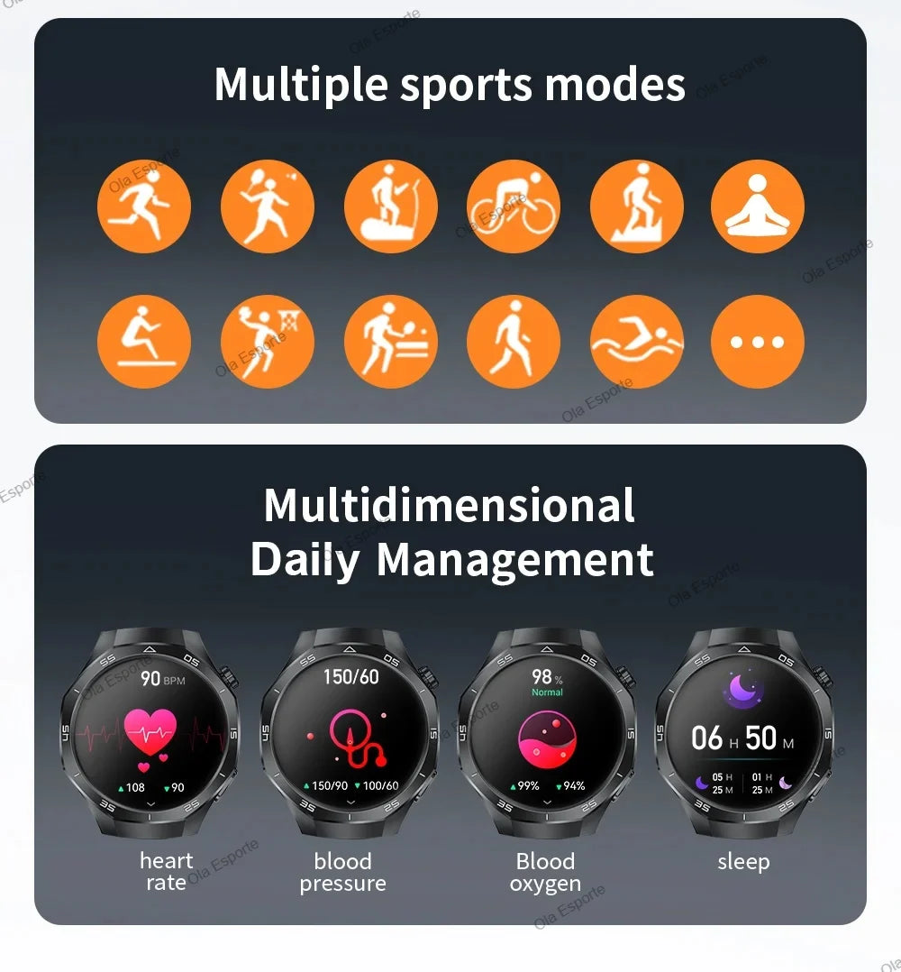 2025 New For Android ios Smart Watch Men HD AMOLED Screen GPS Motion trajectory Heart Rate Bluetooth Calls SmartWatch Waterproof