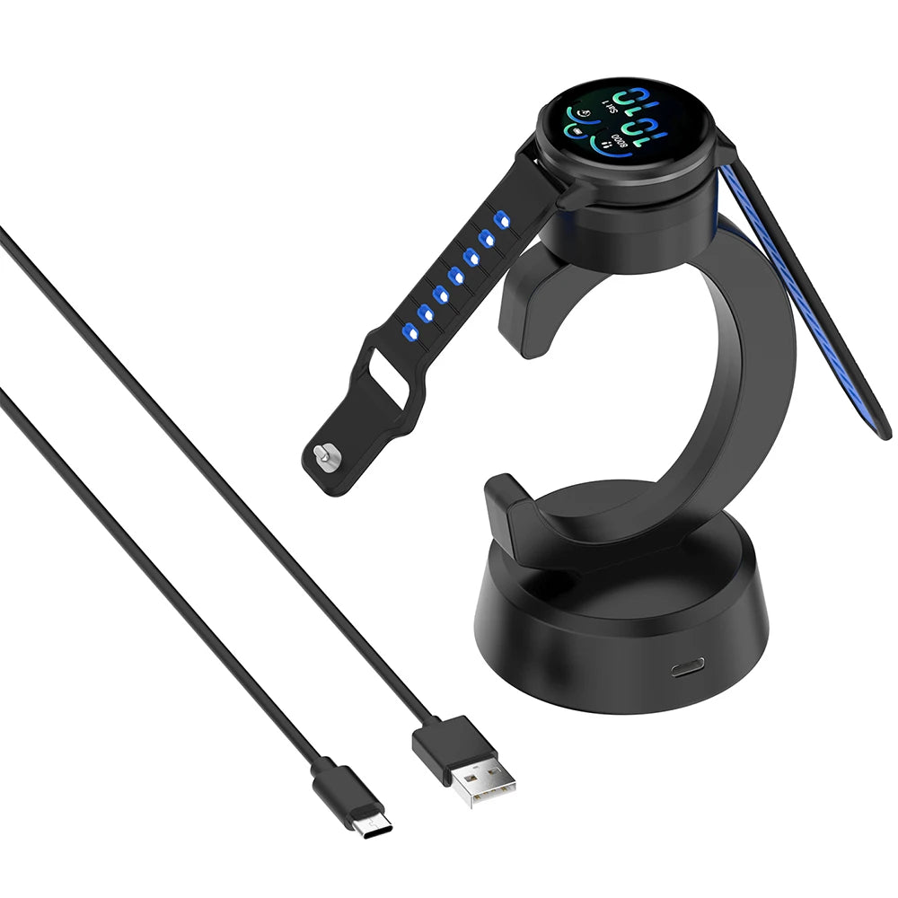 Charger for Garmin Fenix 8 Charging Dock Fenix E/7/ 6 Plus/ 5 Pro, Vivoactive 6/ 4s, Instinct 2X/ 3 Solar, Venu Sq Music/ 3/ 3S - Clear Quartz Market