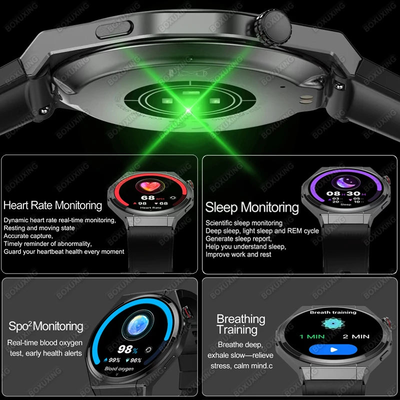 New Ultra Thin Smart Watch Men HD AMOLED 150+Sports NFC GPS Track IP68 Waterproof Health Monitor Bluetooth Call Smartwatch Woman