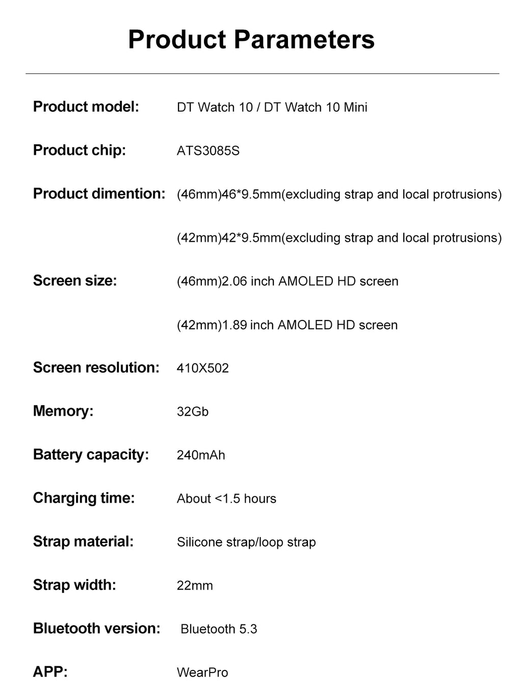 DT Watch Smart Watch X Series 10 AMOLED 46mm 4GB ROM TWS NFC Compass BT Call ChatGPT Sport Smartwatch Men Women For Android Ios