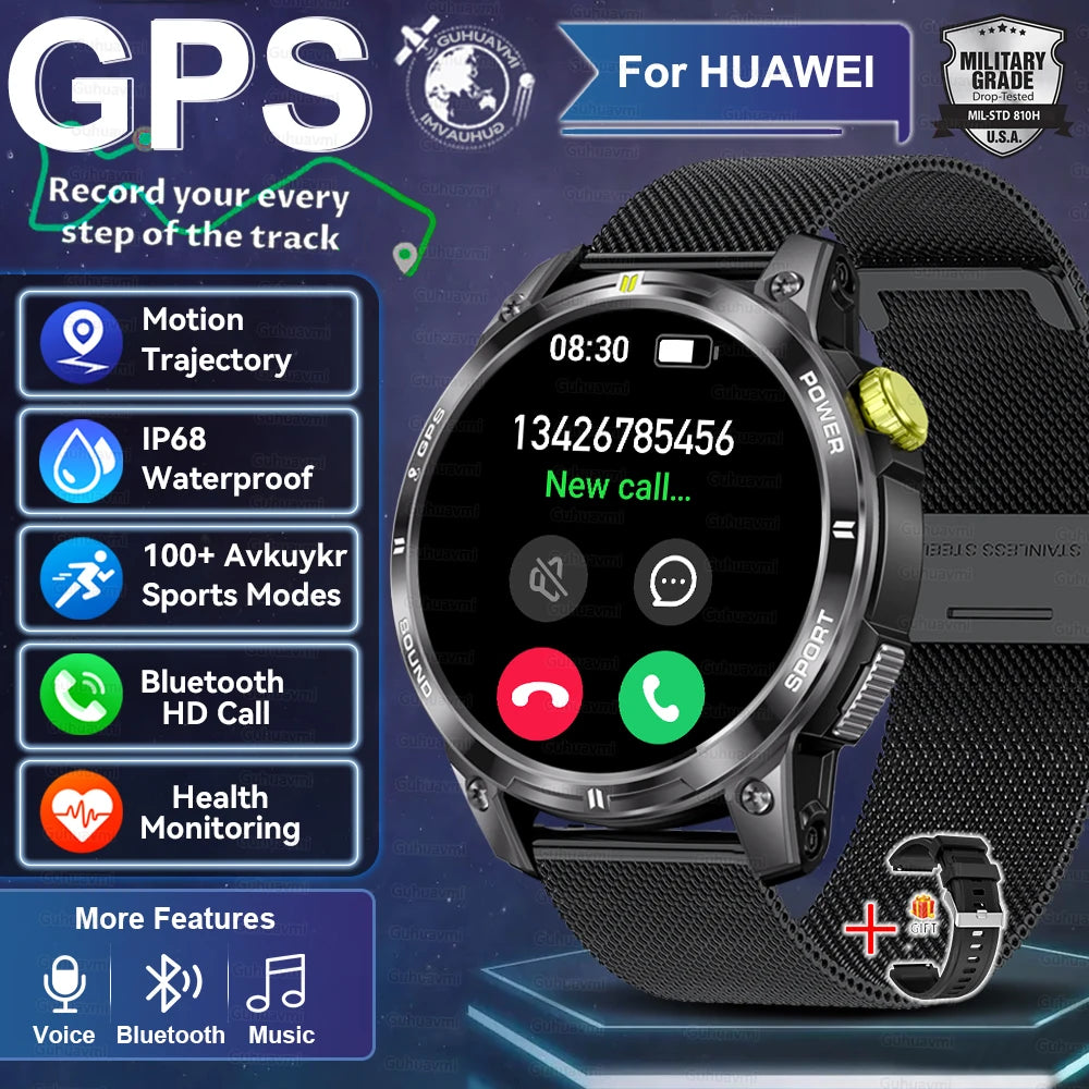 2025New GPS Bluetooth Call Smart Watch Men AMOLED HD Screen Heart Rate IP68 Waterproof Outdoor Sports Smartwatch For Android iOS