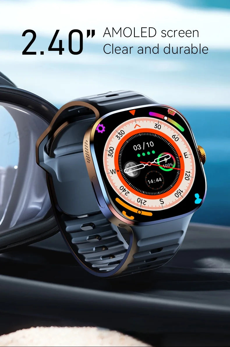 M99 Smartwatch 5G With 2.4inch Amoled Screen 900W Rotating Camera WIFI GPS Position Compass NFC Bluetooth Smart Watch Men Women - Clear Quartz Market