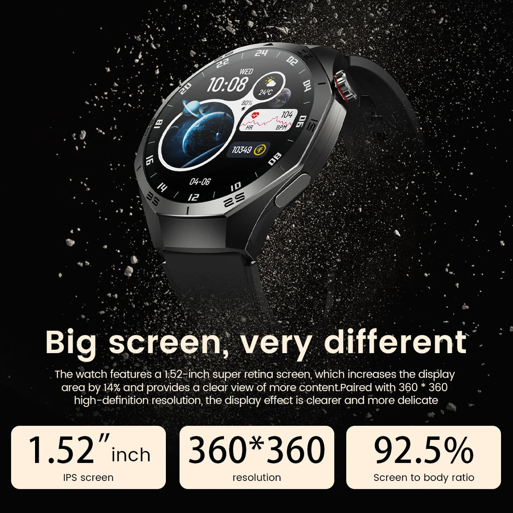 Gt5 Pro 2025 New Smart Watch Men's 1.52 HD Screen Bluetooth Talk Heart Rate Monitor Men Women NFC Outdoor Sports Smart Watch