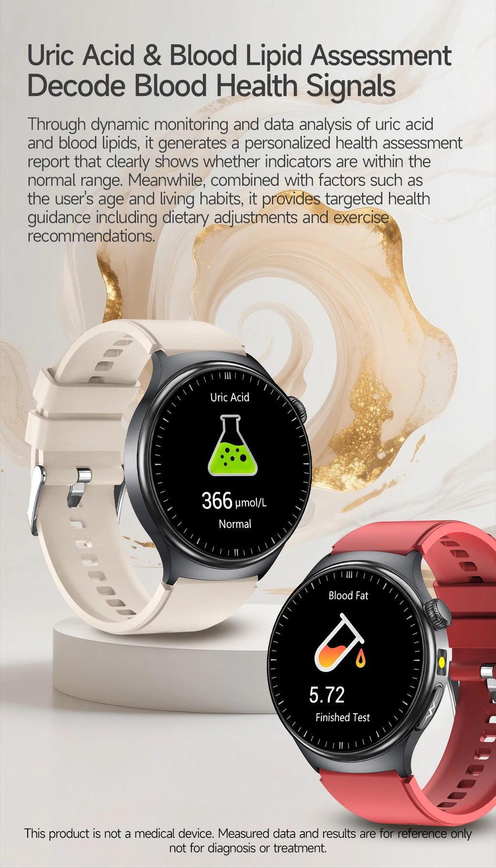 2025New Micro Physical Examination Smart Watch For Men Uric Acid Body Fat Five Organ Health Watches Bluetooth Call SmartBracelet