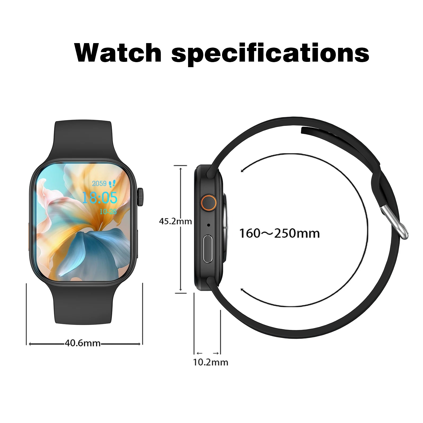 2.02 Inch HD Smartwatch, 1 Count Fashionable Smartwatch with BT Calling & Check Weather, Sports Tracking Smartwatch for Android - Clear Quartz Market