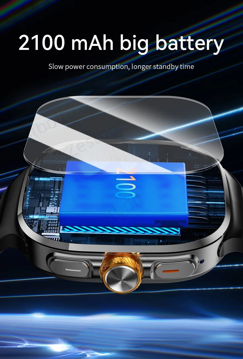 M99 Smartwatch 5G With 2.4inch Amoled Screen 900W Rotating Camera WIFI GPS Position Compass NFC Bluetooth Smart Watch Men Women - Clear Quartz Market