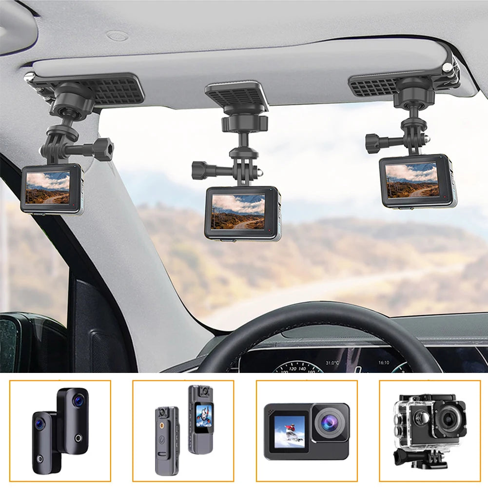 Car Sun Visor Action Camera Mount Bracket 1/4 Inch Adjustment Car Sun Visor Camera Mount for Osmo Pocket 3 Action 4 Insta360 X3 - Clear Quartz Market