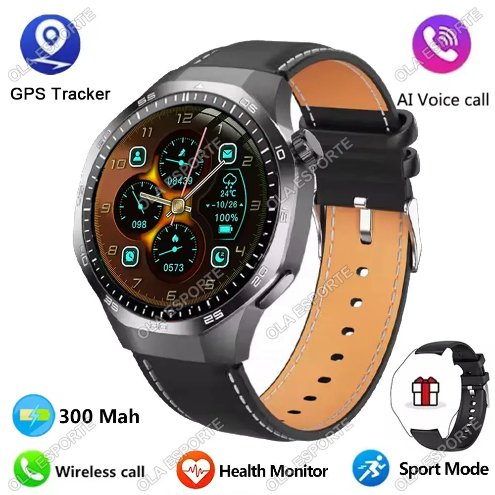 2025 New For Android ios Smart Watch Men HD AMOLED Screen GPS Motion trajectory Heart Rate Bluetooth Calls SmartWatch Waterproof