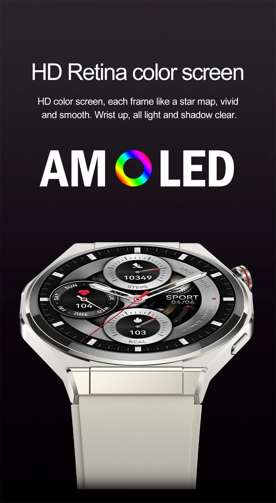 New Ultra Thin Smart Watch Men HD AMOLED 150+Sports NFC GPS Track IP68 Waterproof Health Monitor Bluetooth Call Smartwatch Woman