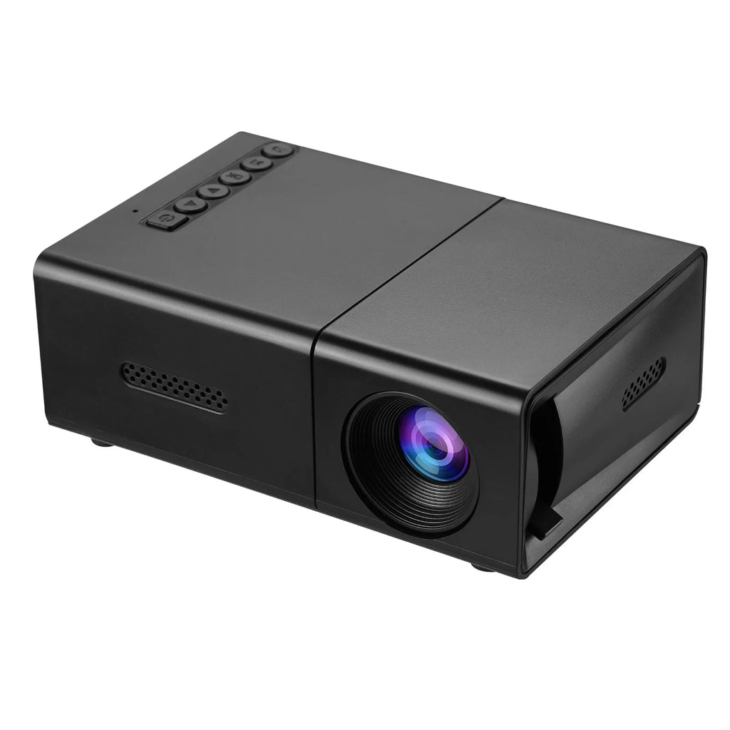 Manual Compact Projector 1080P Adjustable Auto Keystone Correction LED Movie Projector with Stereo Speaker Remote Control