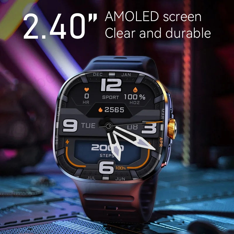 M99 Smartwatch 5G With 2.4inch Amoled Screen 900W Rotating Camera WIFI GPS Position Compass NFC Bluetooth Smart Watch Men Women - Clear Quartz Market