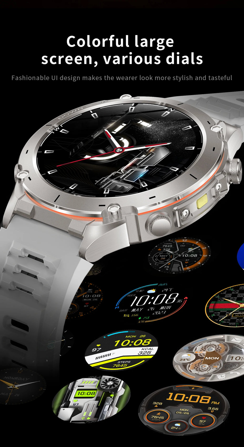 2025 For Huawei Stratos 4 GPS Smartwatch 1.43"AMOLED HD Screen Compass Barometric Altimeter Flashlight Voice Calling Smart Watch