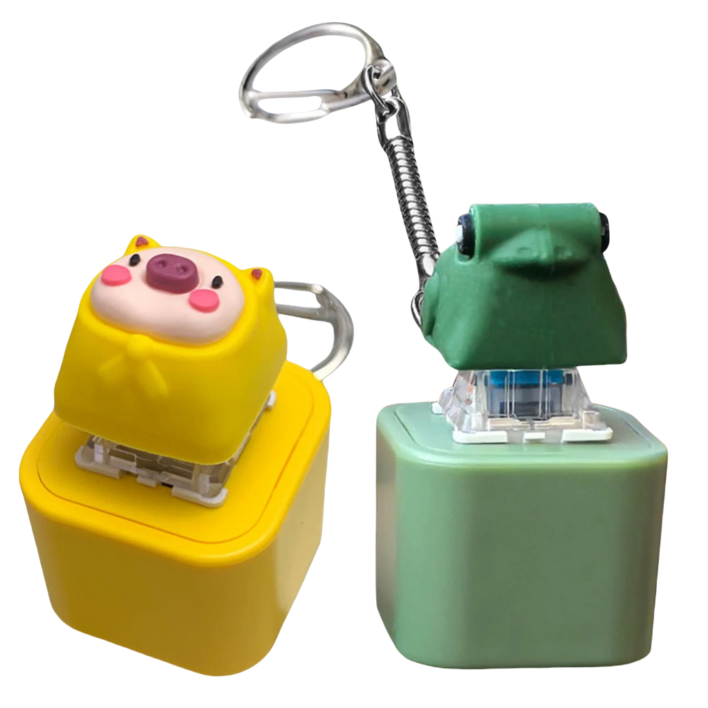 Animal Keyboard Fidget Toy with Sound Light Decompression Toys Keyboard Clicker Keychain for Adults Stress Relief Sensory Toy