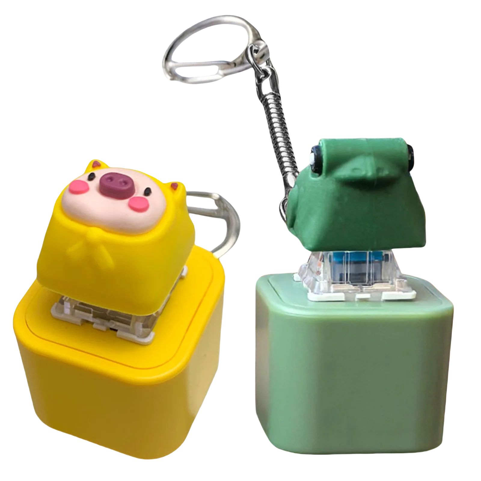 Animal Keyboard Fidget Toy with Sound Light Decompression Toys Keyboard Clicker Keychain for Adults Stress Relief Sensory Toy