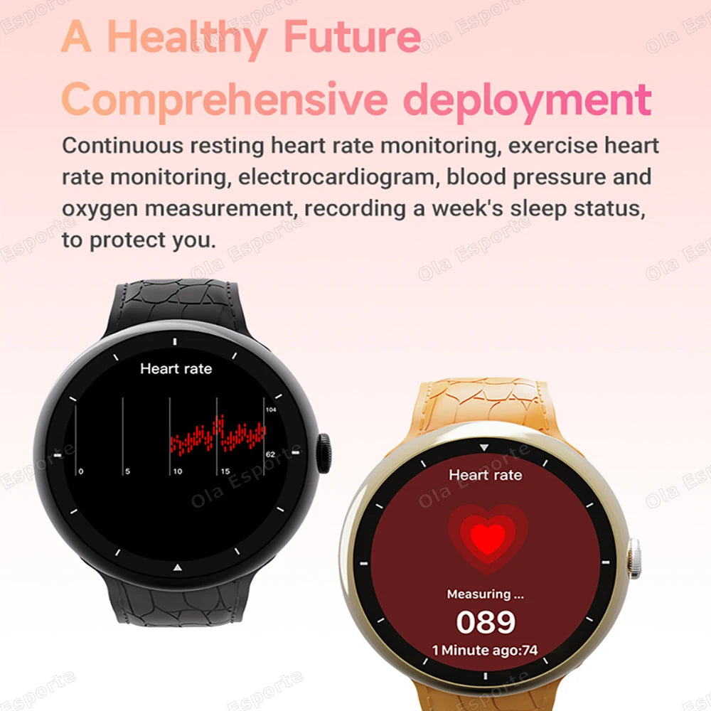 New Smart Watch Women AMOLED Screen Bluetooth Call NFC GPS Tracker Compass Sport Watches Fitness Clock Men Smartwatch Waterproof