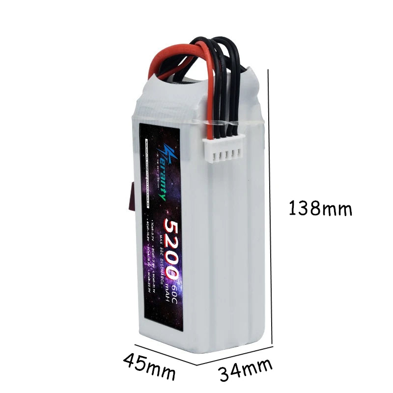 14.8v Battery 4S 5200mAh LIPO Battery 60C For Drone RC FPV Helicopter Quadcopter Racing Car 4S Rechargeable Batteries XT60/XT90 - Clear Quartz Market