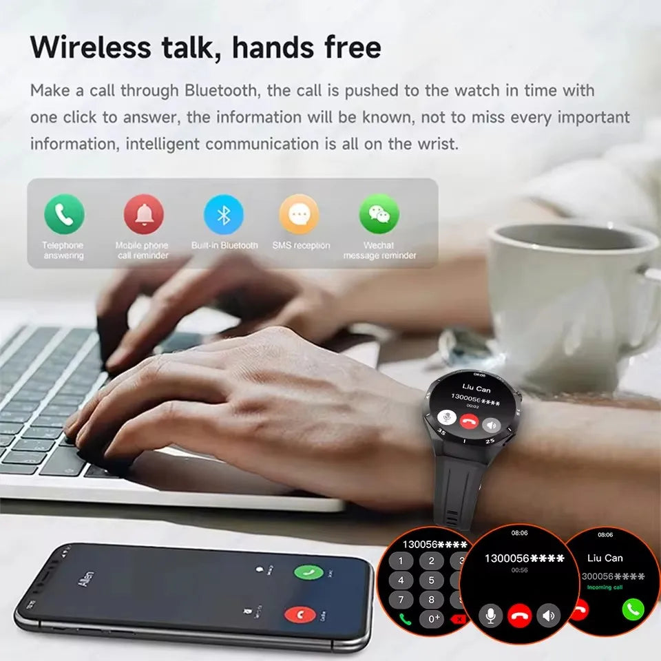 Gt5 Pro 2025 New Smart Watch Men's 1.52 HD Screen Bluetooth Talk Heart Rate Monitor Men Women NFC Outdoor Sports Smart Watch